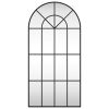 Wall Mirror Black 19.7"x39.4" Arch Iron