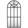 Wall Mirror Black 11.8"x23.6" Arch Iron